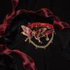 Meier Rote Nachtschmetterling Seifenflüssigkeit Schmetterling Persönlichkeit Handgefertigtes Halsband Choker Nische Schlangenhaut Laser Halsband Hals