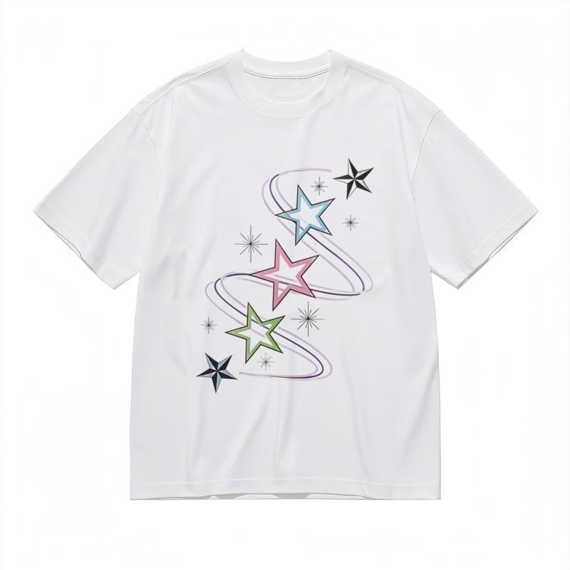 Comfy Classic T-Shirt Gradient Star with Starburst Graphic Tee XXXXL