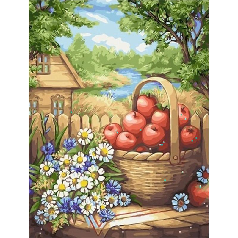 5D Diy Diamond Painting Flowers Cup Fruit Cross Stitch Kit Full Drill Round Embroidery Mosaic Art Picture Of Rhinestones Decor