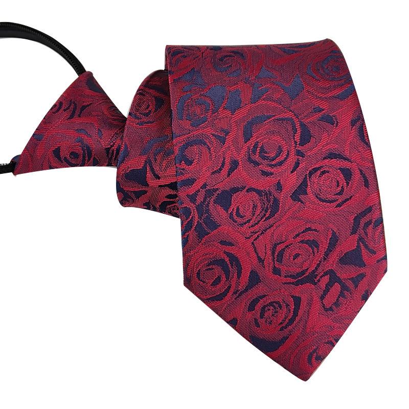 Men's 8cm No-Knot Zipper Tie - Easy-Pull Business Formal Tie