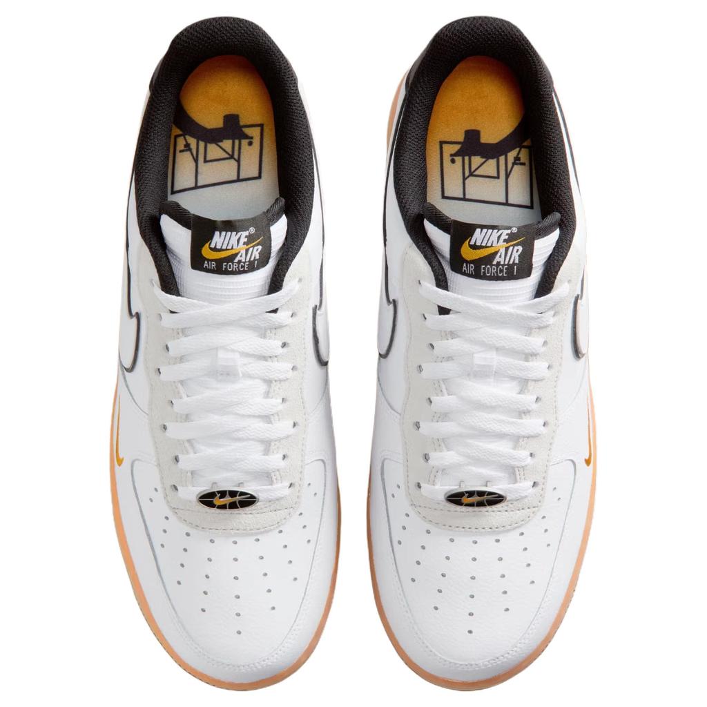 Nike Air Force 1 Low Basketball Weiß Herren Sneaker Schwarz Orange-Schale IQ0228-100
