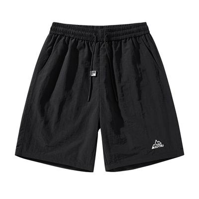 Short pour homme à séchage rapide, pantalon de sport ample à cinq points, pantalon décontracté pour homme, short brodé fin