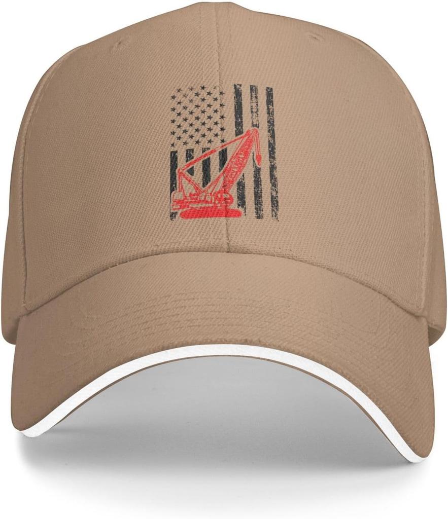 Crane Operator Heavy Machinery Graphic Baseball Cap Durable Polyester Adjustable Outdoor Cap for Men Women