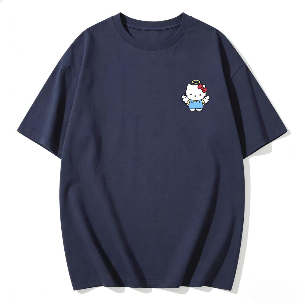 2026 new Summer HelloKitty Cute Graphic Tee Casual Short Sleeve Cotton Top for Women Girls Kawaii Cartoon Print Streetwear