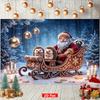 1Pcs Christmas Sled Hedgehog Winter Scene Decoration Background Xmas Backdrop Decorations For Photo Studio Photo Booth Party