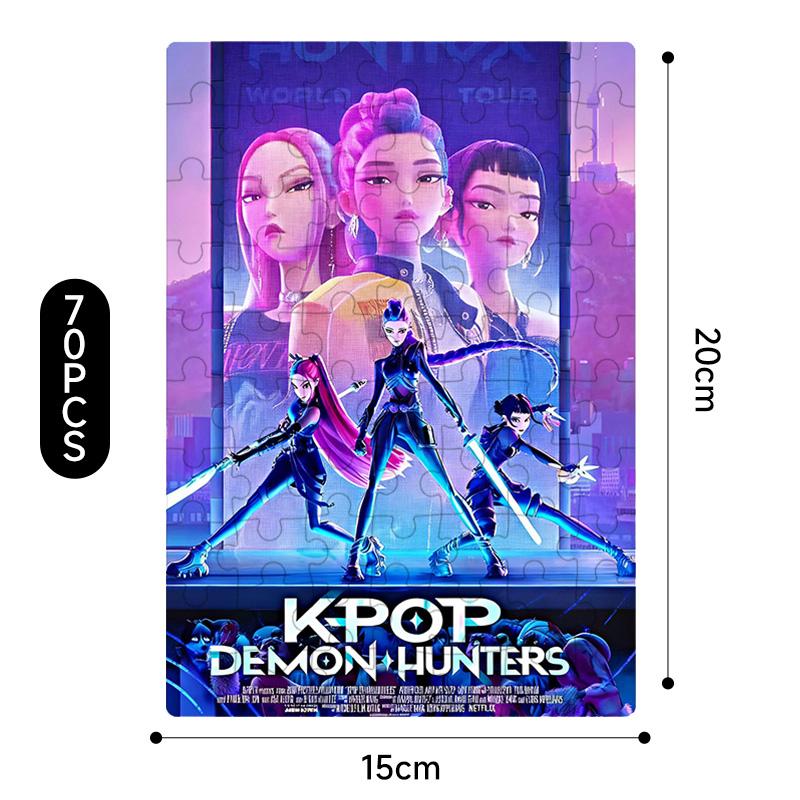 New Kpop Demon Hunters 20*15Cm Jigsaw Puzzle Toys Rumi Mira Zoey Huntrix Character Pattern Board Game Home Decor Children Gifts