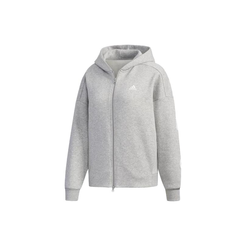 

Adidas Sport Street Logo Pattern Outdoor Casual Sports Zip-Up Hoodie Women hoodies Gray ED1516 M