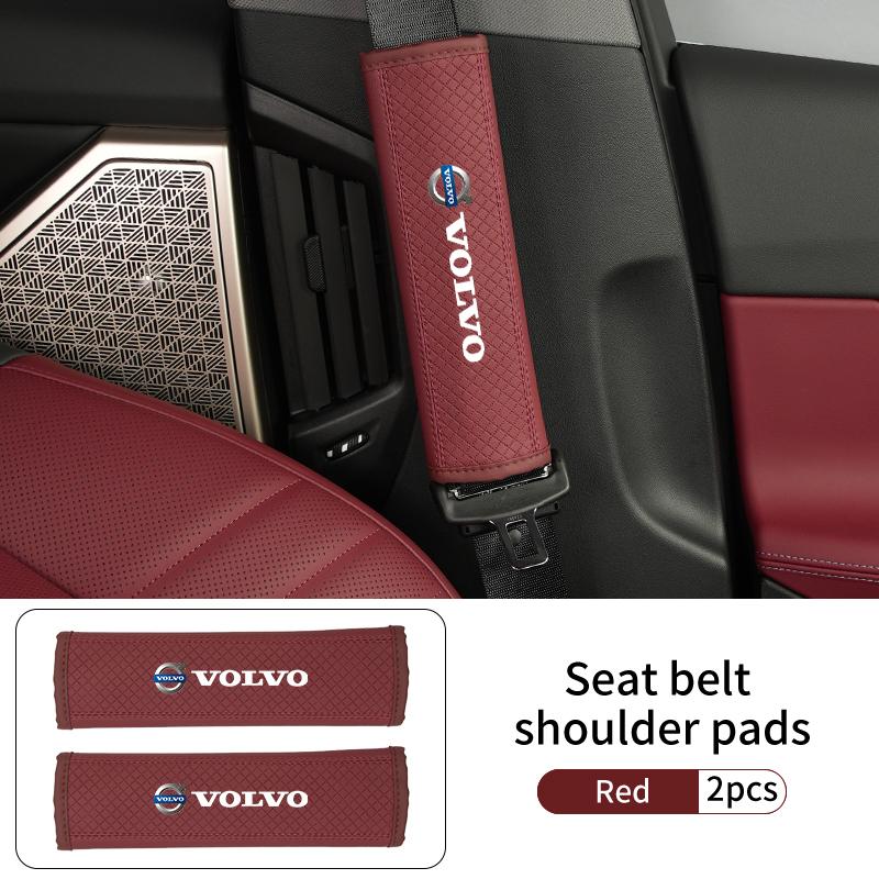 AALF1 2pcs Car Safety Belt Cover Seat Belt Shoulder Strap Sleeves For Volvo C30 C70 S60 S80 S90 T6 V50 V60 V70 V90 XC40 XC60 XC70 XC90