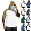 Sommerliches Herren-T-Shirt mit Tarnmuster und Farbverlauf, schnelltrocknend, Kurzarm, Sonnenschutz, Angeln, Fitness, Sport, Kapuzenshirt