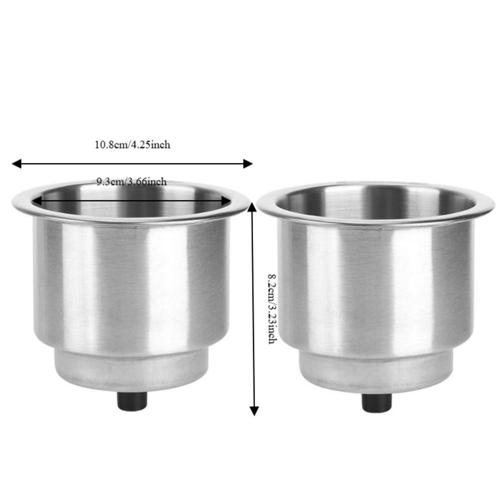 2 PCS Silver Beverage Rack Stainless Steel Marine Cup Holder Bottle Holder  Boat RV Camper Car