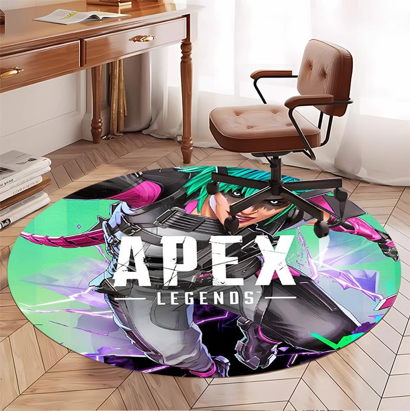 Apex Legends Pattern Round Rug, Indoor/Outdoor Mat, for Picnic, Gameroom, Bedroom, Office, Living Room, Home Decor Carpet, Birthday Gift