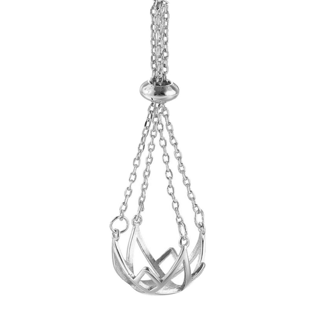 10-12mm Round Pearls Pendant Cage DIY Necklace Charm Holder Hollowed Balls Lantern Shape Empty Support Tray Bracket