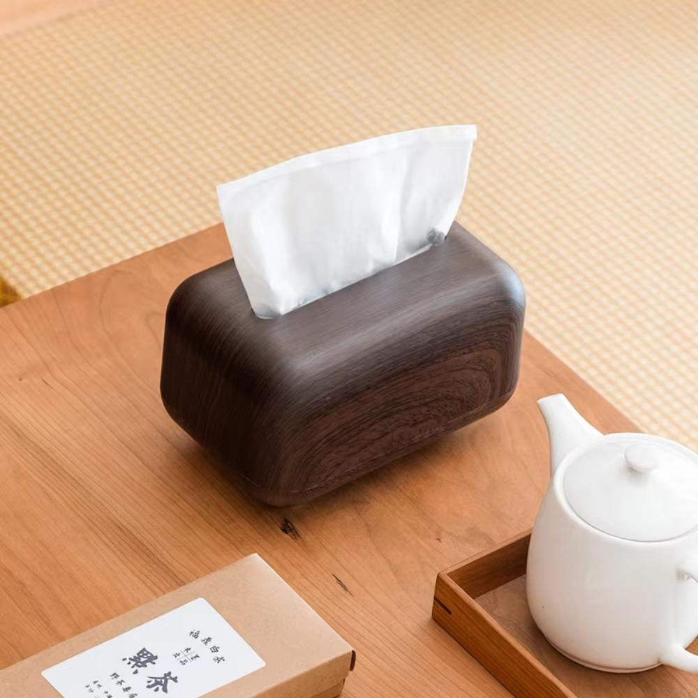 Multi-functional Imitation Wood Grain Tissue Box Ins Style Napkin Dispenser  Living Room Decoration