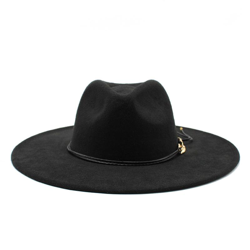 British Style Men And Women Jazz Woolen Hat Big Eave Hat Classic Top Hat