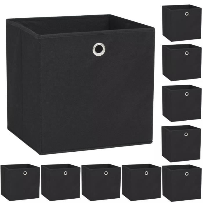 Boîte de rangement - vidaXL - 10 pcs - Tissu non-tissé - 32x32x32 cm - Noir