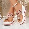 Große Mode-Keilabsatz-Sandalen mit Plateau für Damen, Neue Style Plateau-Slipper mit dicker Sohle, Sommer-Strandsandalen