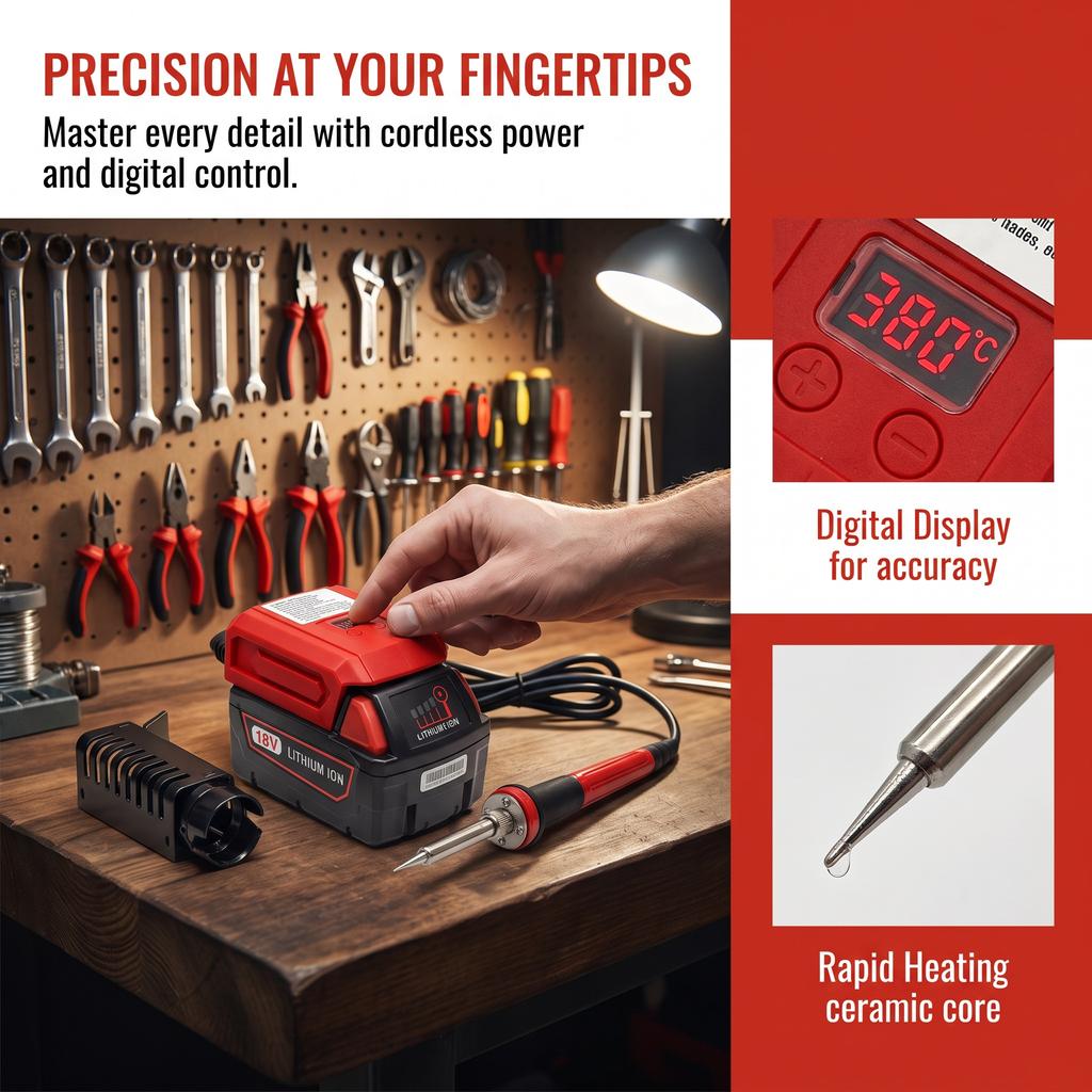 NEW Adjustable Cordless Soldering Station Solder Iron for Dewal/Makita/Milwaukee 18V-11V Max Li-ion Battery for DIY Repair Tool