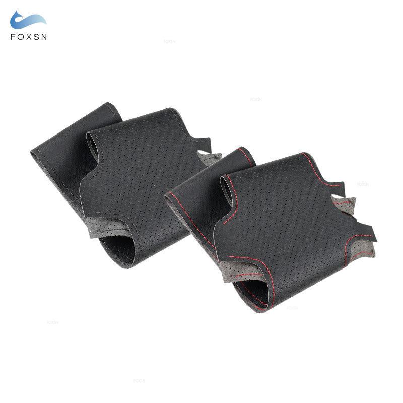 For Ford Focus 3 2015 2016 2017 2018 Kuga Escape C-MAX Ecosport 2018 Hand Stitched Car Steering Wheel Cover Leather Trim