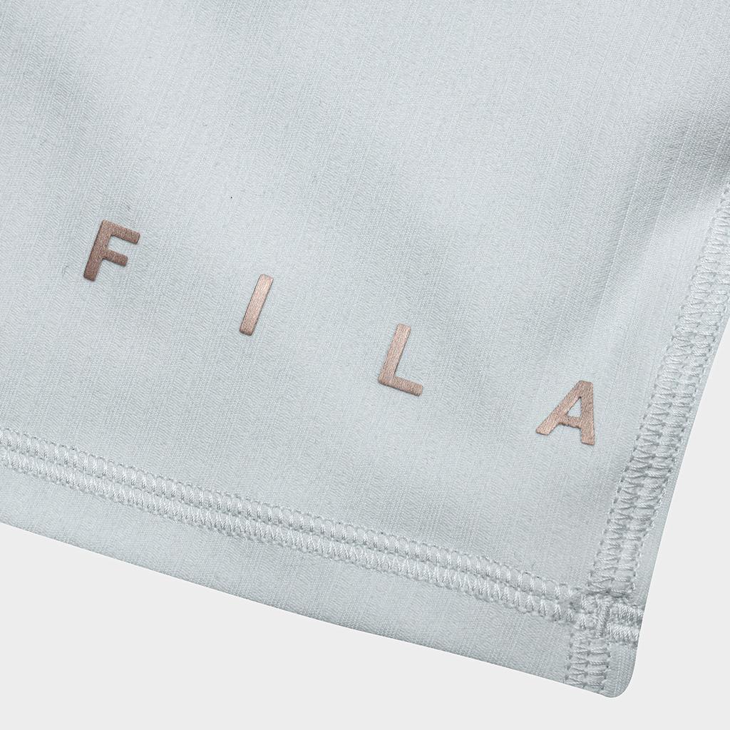 FILA Solid Color Fitness Cut-Off Dopamine Short Sleeve Regular T-Shirt Women Tops Bean-Gray-Blue A11W411105F-LB