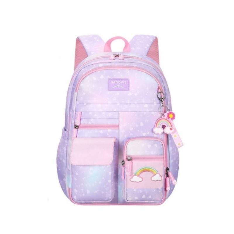 Schulrucksack Regenbogen Mit Schlüsselanhänger Jugendlich Für Mädchen Regenbogen