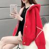 Mink Jacket Women's Autumn and Winter Loose Plus Size Thickened Knitted Hooded Cardigan