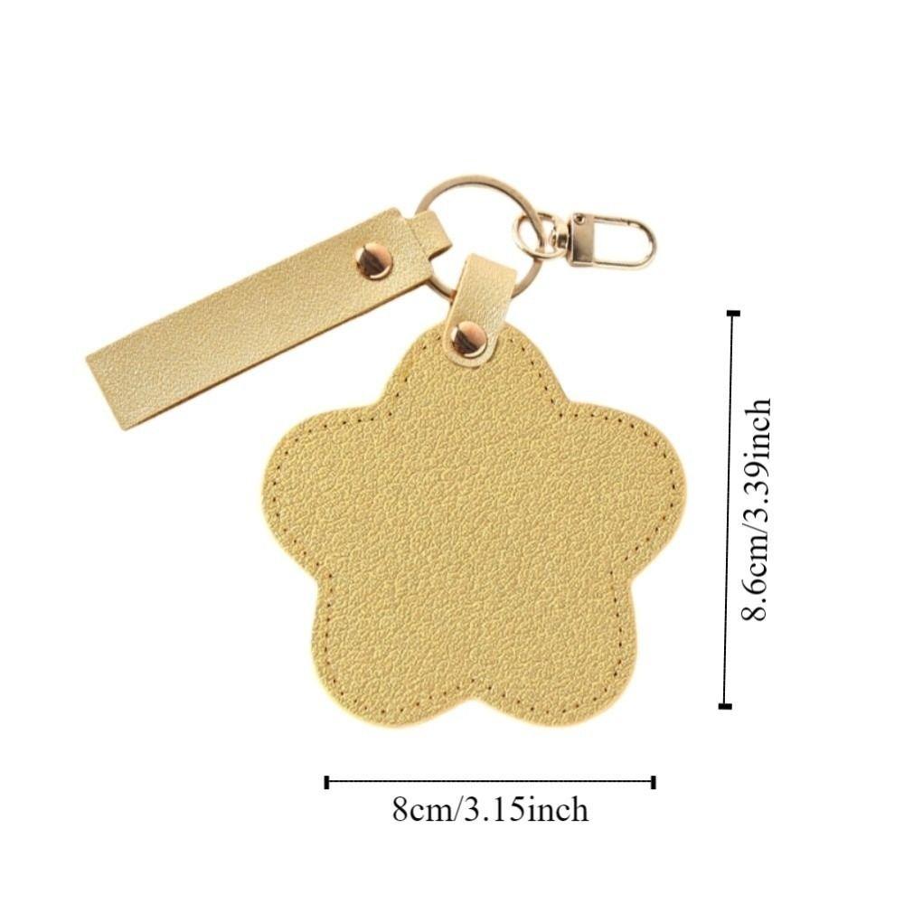 Rotate Small Mirror Stars Shape Makeup Mirror PU Leather Colorul Star Keychain  Graduation Gift
