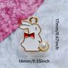 Handicrafts Products Mini Rabbit Alloy Enamel Metal Charms Cute Pendants DIY Necklace Bracelet Earrings Keychain Gift