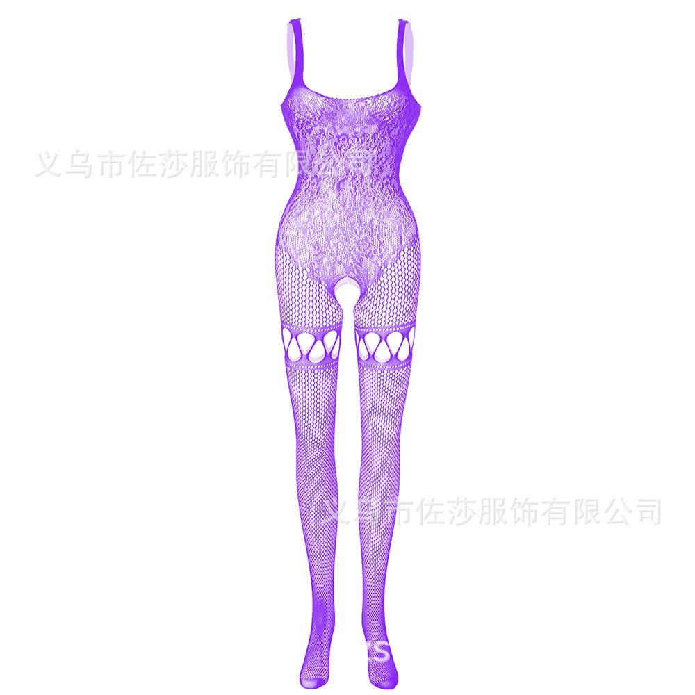 Sexy underwear Sexy see-through socks Women's open crotch suspenders Hollow fishing nets Temptation jumpsuit