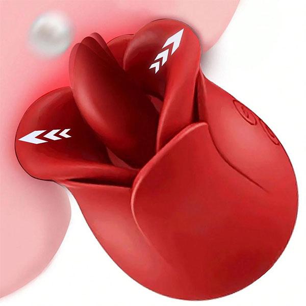 Секс-игрушка Rose Vibrator 2 IN 1 Вибратор для лизания клитора и языка с 10 режимами вибрации для дилдо для клитора и сосков Rose Устройство для сексуальной стимуляции Секс-игрушки
