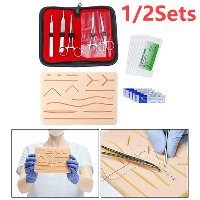 2/1Set Medical Students Suture Practice Kit Surgical Training with Skin Pad Model Tool Set Educational Teaching Equipment