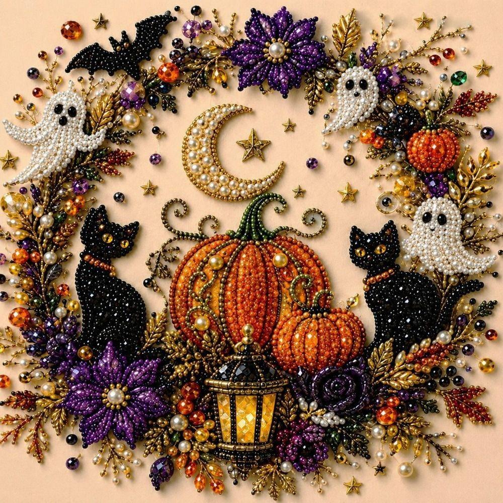 Halloweenowy Motyw Halloweenowy Duch Perłowa Sztuka Zestaw DIY Przyjazne Rękodzieło Malowanie Perłami Biuro