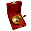 White Metal Traditional Gold Plated Single Bowl Set with Awesome Gifts Box 2 Pieces