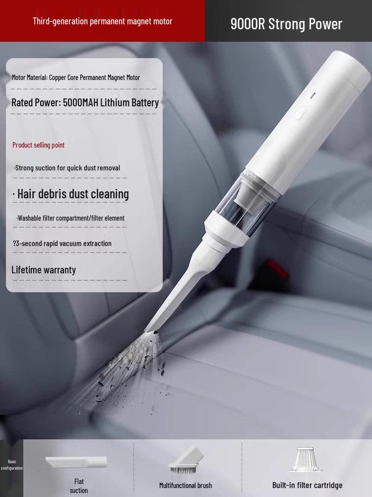 Wireless Handheld Car Vacuum Cleaner with Brushless Strong Suction & High Power