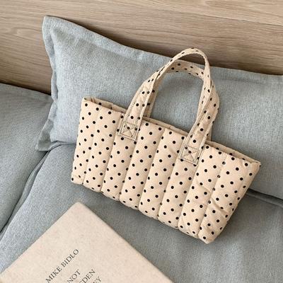 Red Polka Dot Shoulder Bag Women's Niche Tote Bag Large Capacity Car Line Trendy Casual Handbag Women