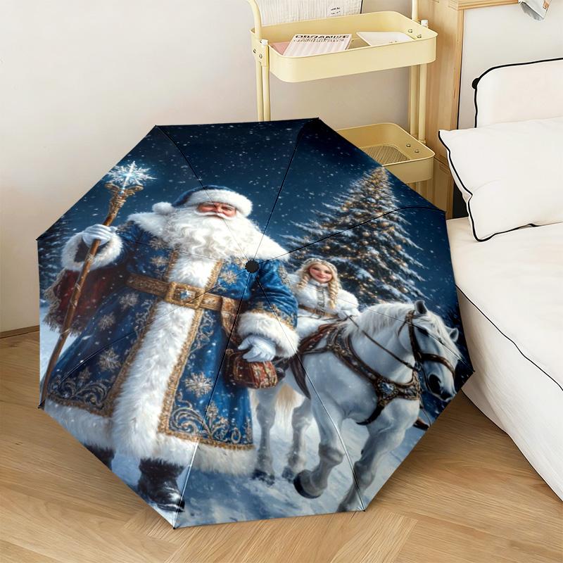 Majestic Winter Snow Automatic Umbrella Suitable Travel Portable Umbrella Outdoor Sun Shading Umbrella Gift Daily Essentials