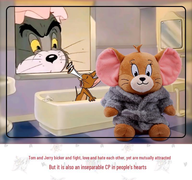 Genuine Tom and Jerry Plush Toy: Tom Cat in Bathrobe Costume - Birthday Gift for Children