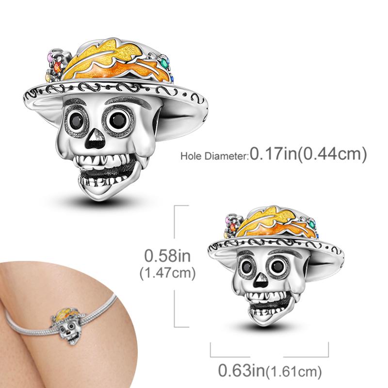 New Halloween Pumpkin Skull Witch Charm Bead Copper Fit Original Charms Bracelet Pendants Halloween Gift Diy