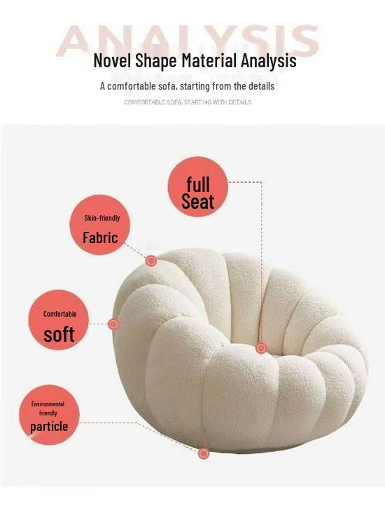 Cozy Pumpkin Single Sofa Chair: Recline & Relax in Lamb Wool Fabric