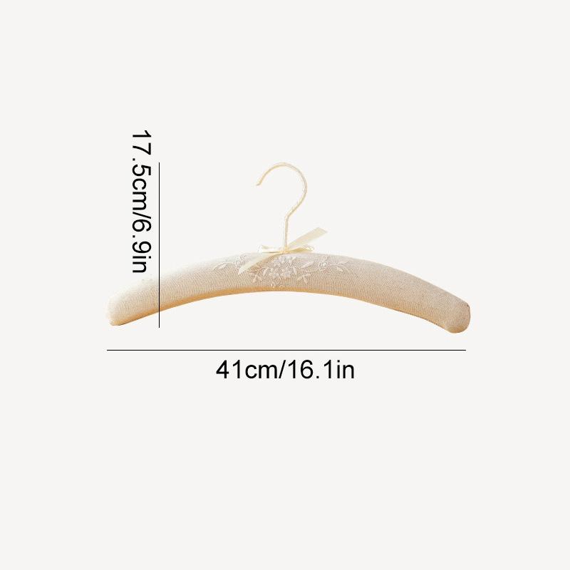 1Pc Wedding Clothes Hanger Photo Props Storage Full Dress Fabric Creative Embroidery Pattern Bow Ribbon