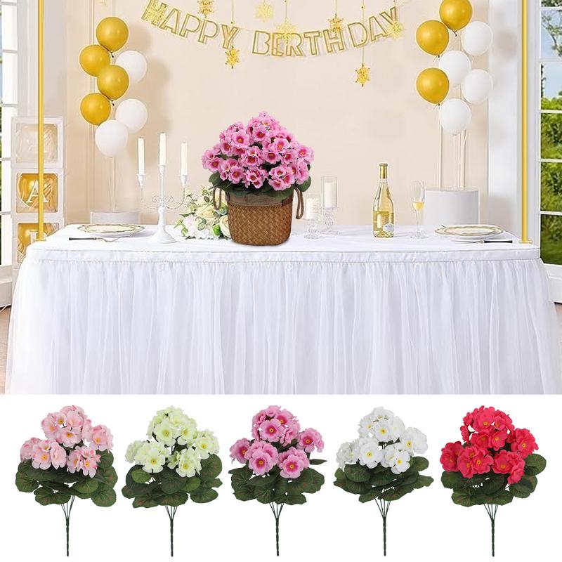 Artificial Geranium Flowers Wedding Bouquet Fake Flowers Silk Geranium Plants Bouquet Home Outdoor Garden Bonsai Decoration DIY