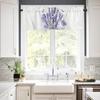 DecorLovee Curtain Valances for Windows Living Room, Purple Lavender Curtain Toppers and Valances for Bedroom, Farm Flower Dragonfly Rod Pocket