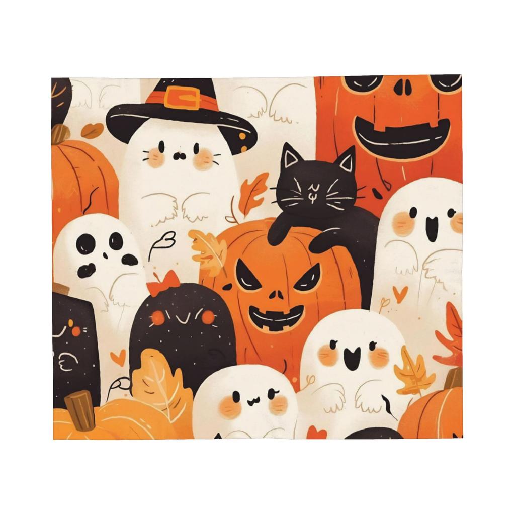 Halloween Blanket Flannel Gothic Bats Ghosts Witch Soft Throw Blanket for Home Couch Bed Rug