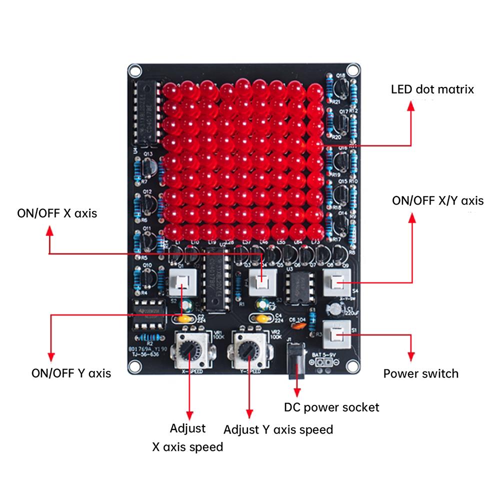 DIY LED Elektronik-Bausatz CHA-81 DC4,5-9V LED Tracking-Licht Spiel Lötprojekt Übung Follow Spot USB/Batterie Stromversorgung