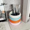 Pen Holder Decorative Rainbow Donut Holder, 3D Printed Desk Organizer, Cute Multi-functional Stand Pencil Cup for Makeup Brushes, Classroom