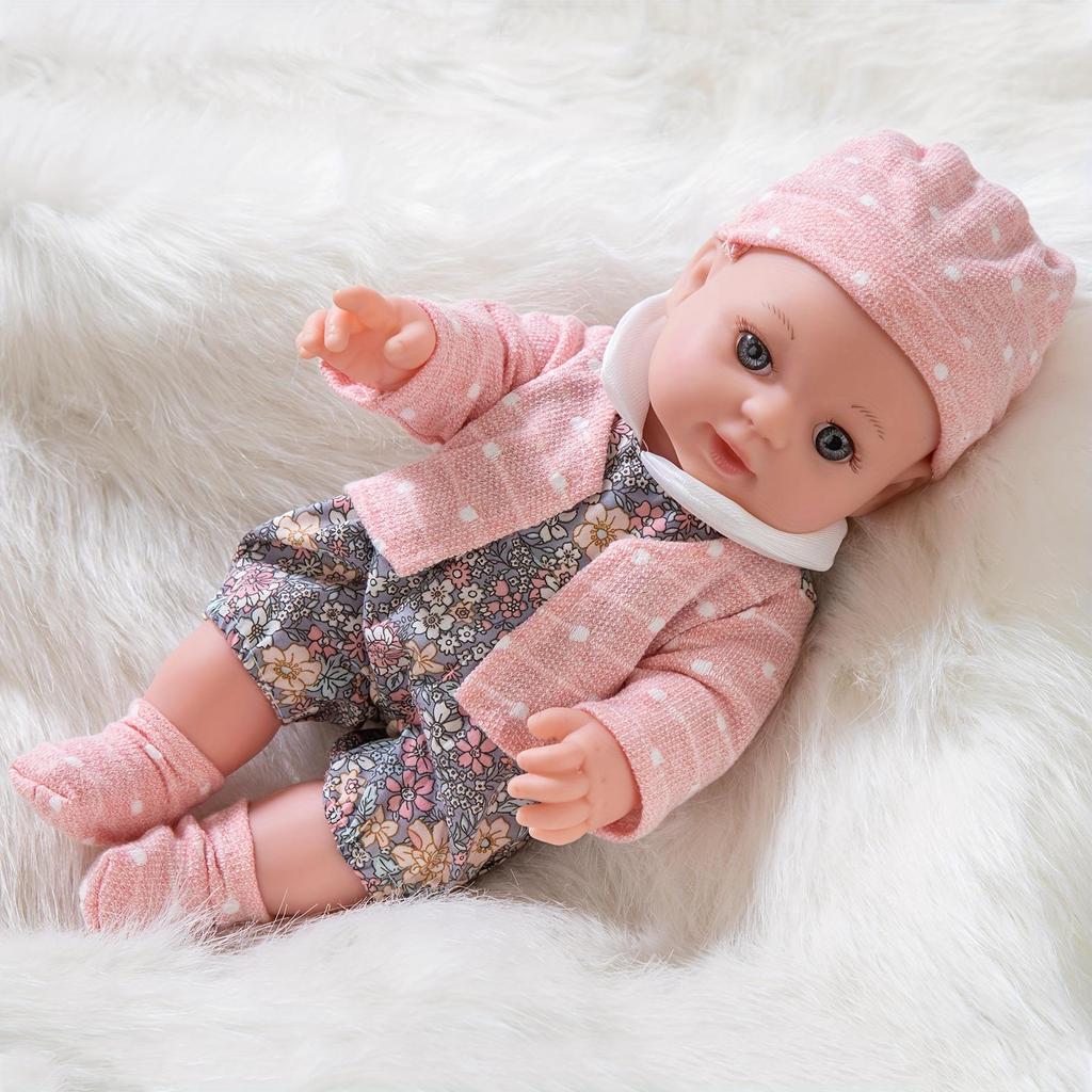 30cm Reborn Baby Girl Doll - Soft Vinyl Soothing Toy for Children