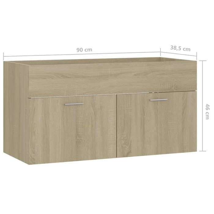 VidaXL Sink Cabinet and Integrated Sink, Sink Unit with Storage, Bathroom Toilet Washbasin Cabinet, Oak 3070841