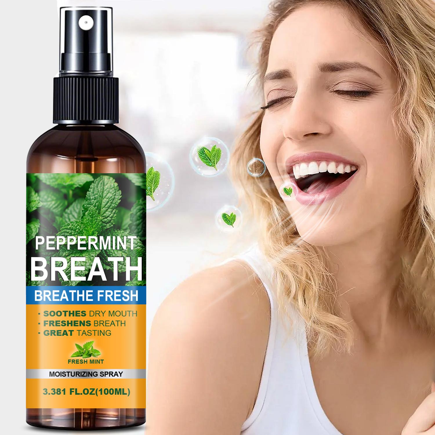 

Peppermint Breath Fresh Spray-Freshens Breath & Soothes Dry Mouth with Great Tasting, 100ml