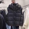 European fashion hooded thickened down cotton vest women's autumn and winter fashion loose puff vest jacket