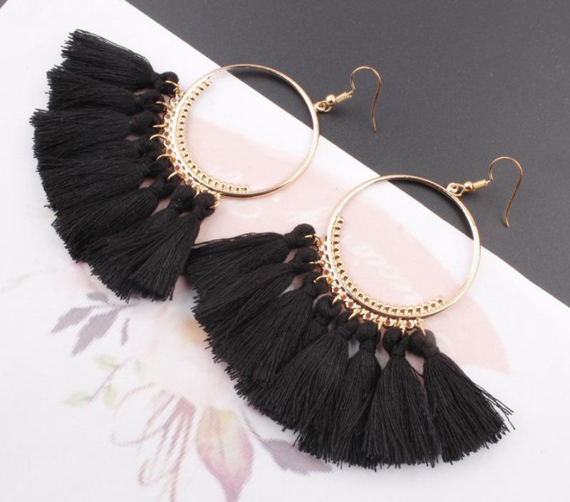 Boho střapcové náušnice - Trendy přehnané módní šperky