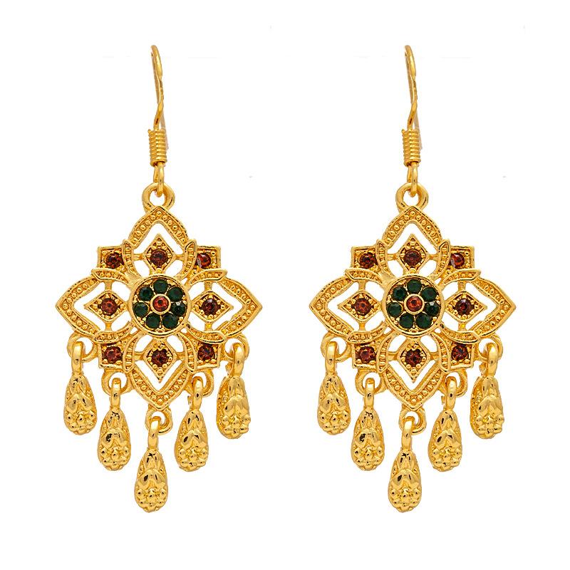 Water Drop Flower Earrings, Elegant National Style, High-end Earrings for Women